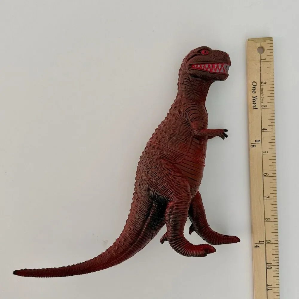 Lot of 4 Vintage Assorted Dinosaurs Plastic/Rubber Embossed - Up to 8.5